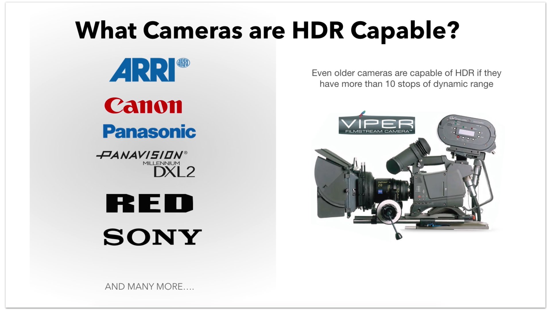 HDR capable cameras