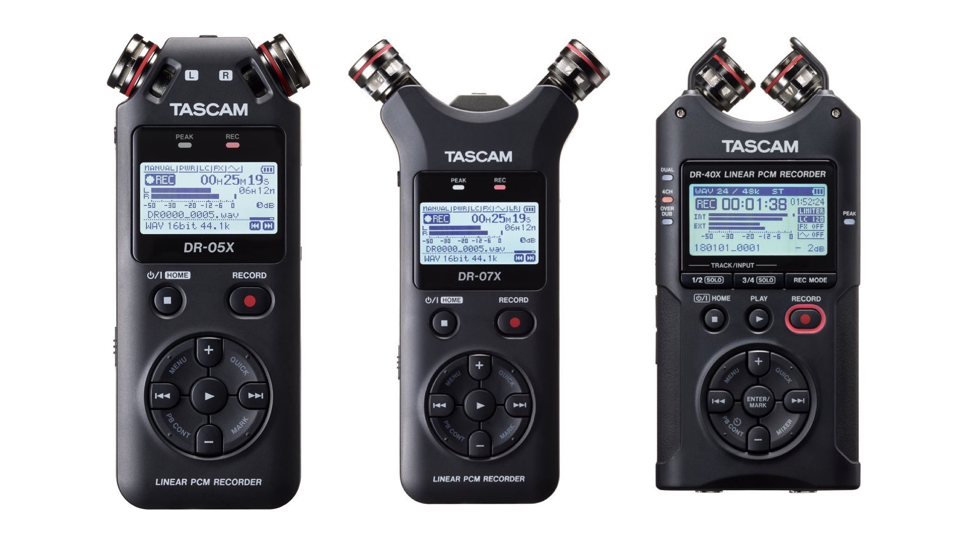 Tascam DR-X audio recorders