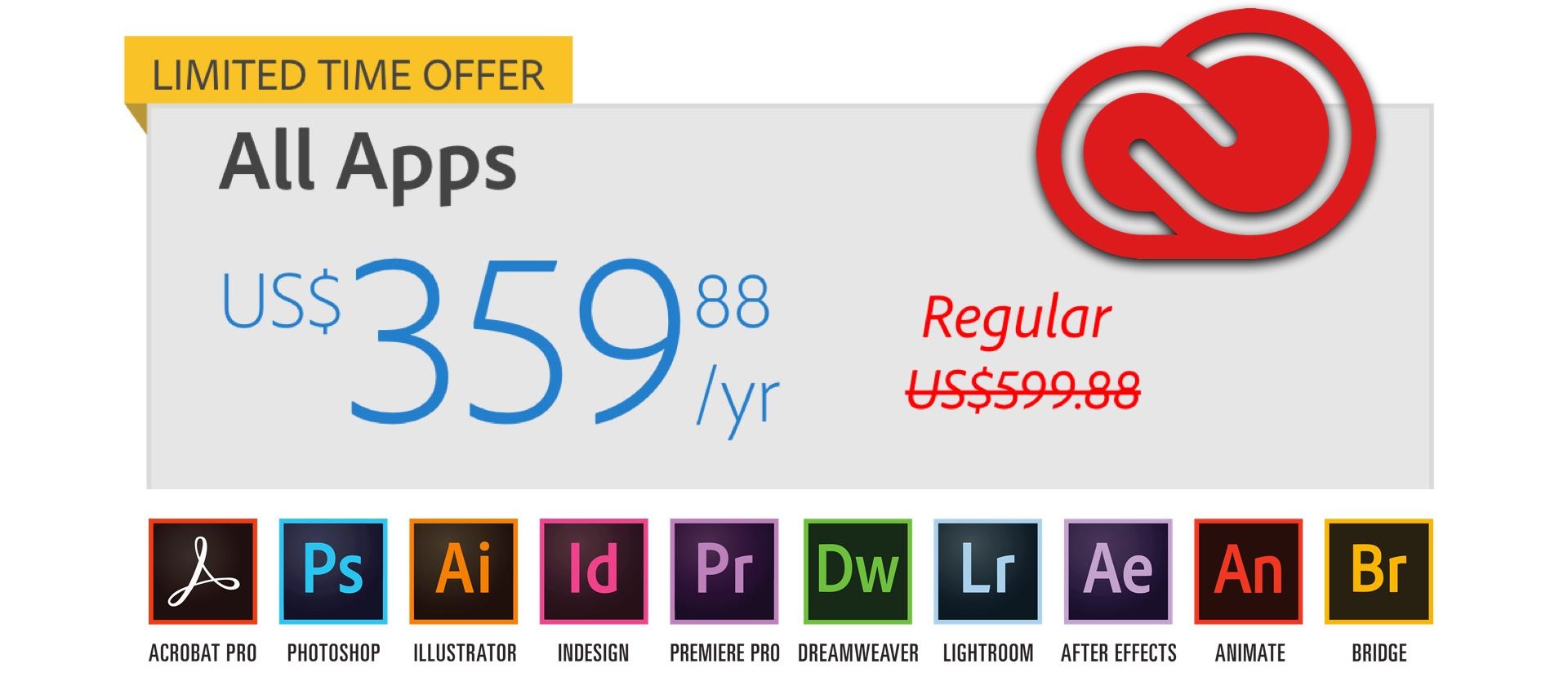 Adobe Creative Cloud 40 percent discount