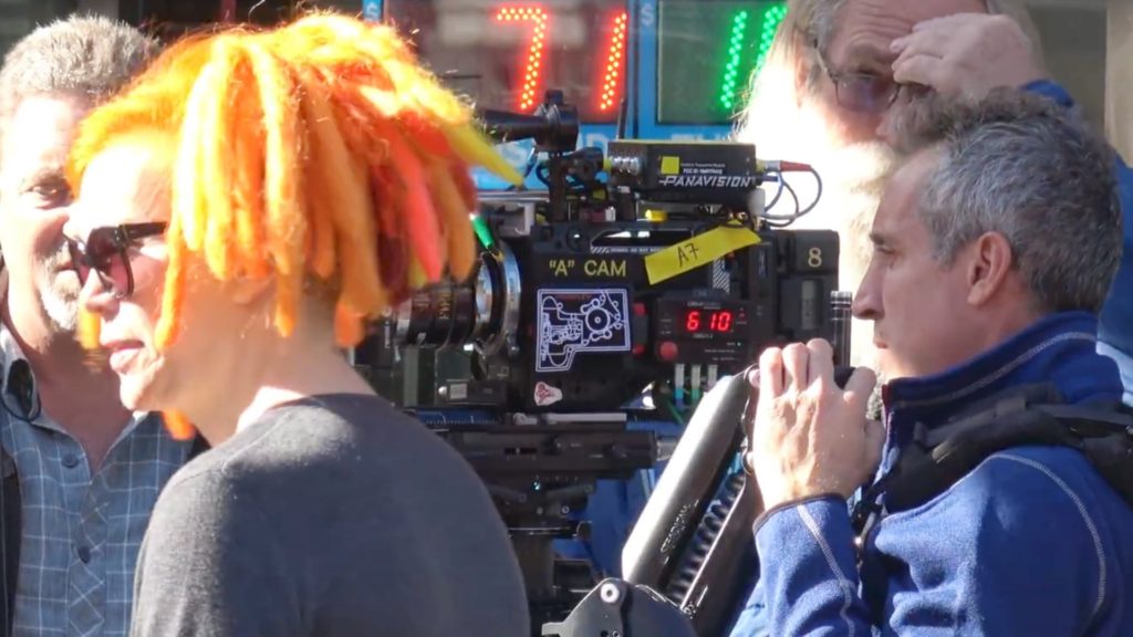 BTS of The Matrix set. Director Lana Wachowski and RED camera