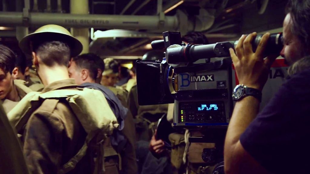 Dunkirk BTS: DP Hoyte Van Hoytema shooting with IMAX camera. Source: IMDB. Credit: Unknown.