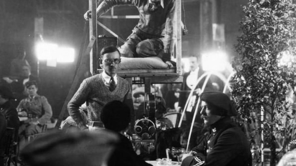 Wings (1927) BTS: The Eyemo camera rigged to an overhead crane. Credit: Unknown