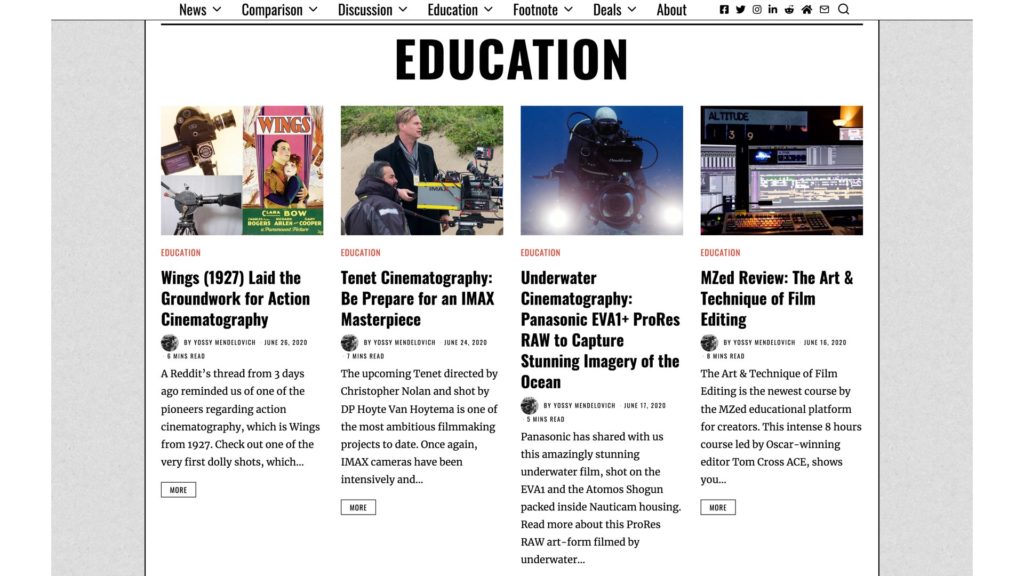 Y.M.Cinema Magazine: The education feed
