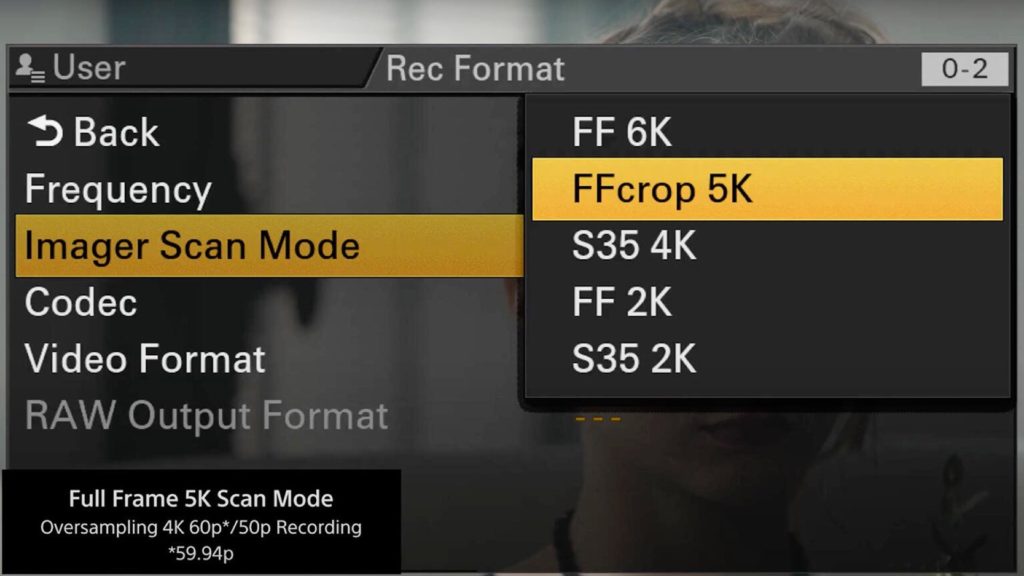 FX9 Firmware V2: Added recording format selection options