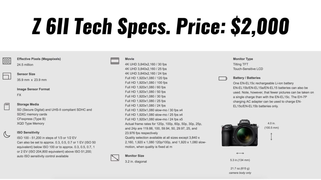 Nikon Z 6II technical specifications