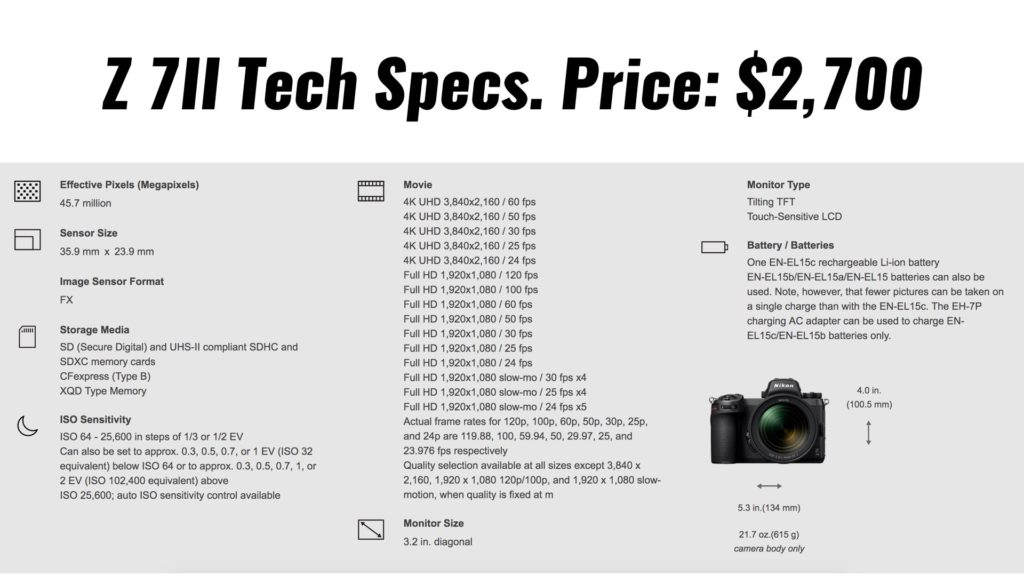 Nikon Z 7II technical specifications