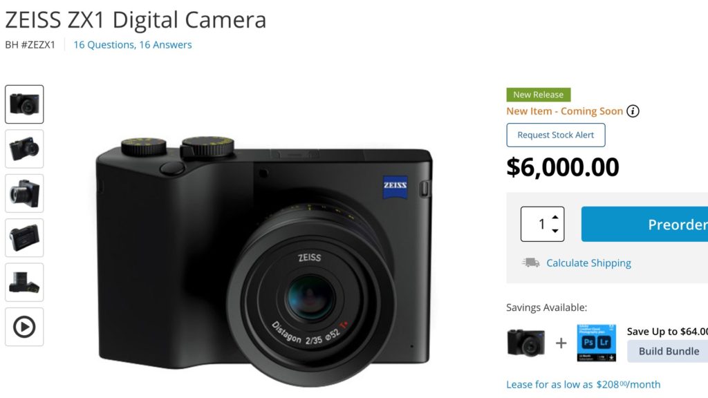 The ZEISS ZX1 Digital Camera on B&H