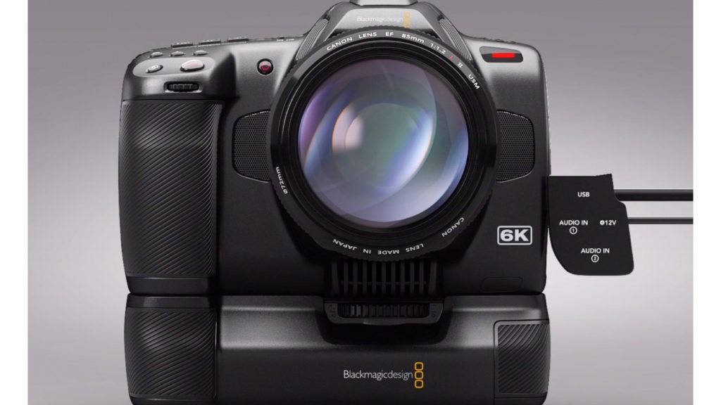 Blackmagic Pocket Cinema Camera 6K, with the Camera Battery Pro Grip