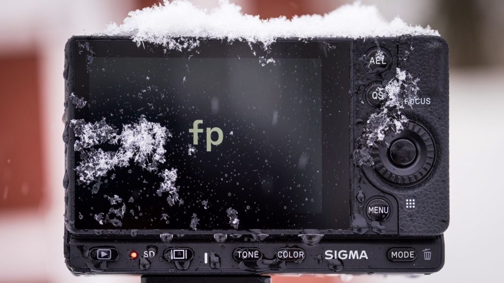 The Sigma fp in the snow. Picture: Sigma America