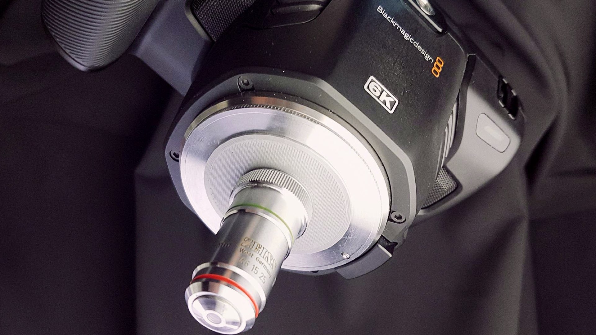 Blackmagic Pocket 6k with Zeiss 16x microscope lens. Image: Daniel Schweinert