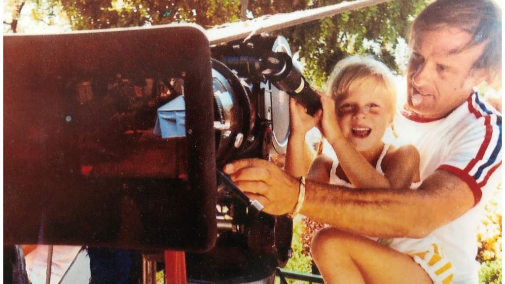 Childhood photo of me on set with my dad Charles Rosher Jr.