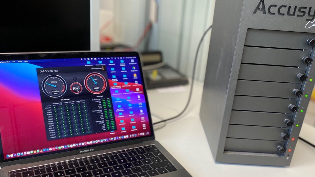 The Accusys Storage with the MacBook Pro: Picture: Blake Jones
