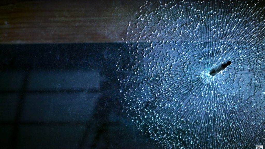 Glass cracked at 80,000FPS. Picture: The Slow Mo Guys