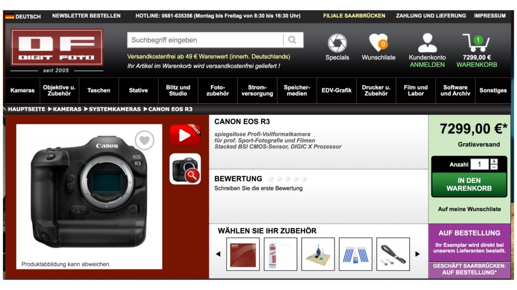 Canon EOS R3 price. Picture: Digitfoto