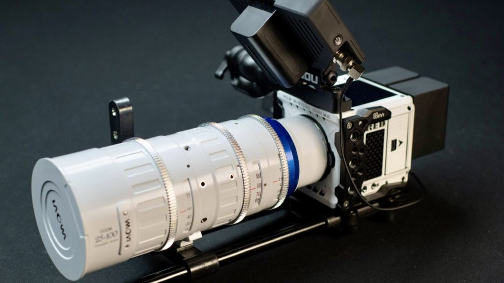RED Komodo Stormtrooper paired with the 'Piano White' Venus Optics Laowa OOOM 25-100mm T2.9 Cine Lens