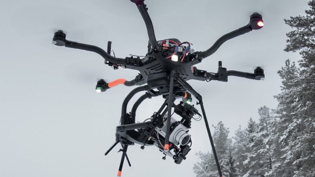 The Venus Optics Laowa 9mm T2.9 Zero-D Cine Lens on a drone
