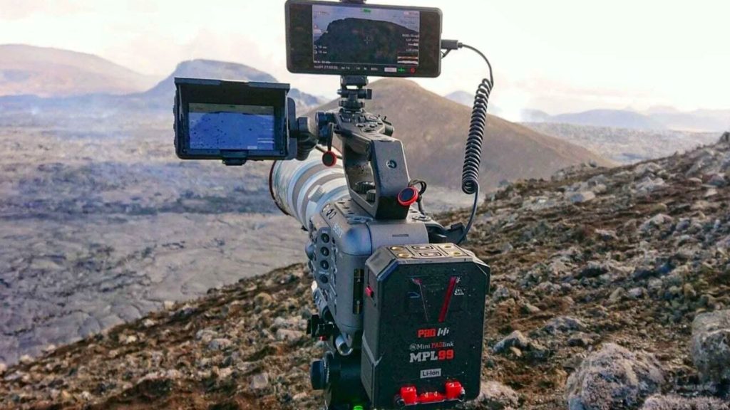 The Sony FX6 filming volcano. Picture: Alister Chapman