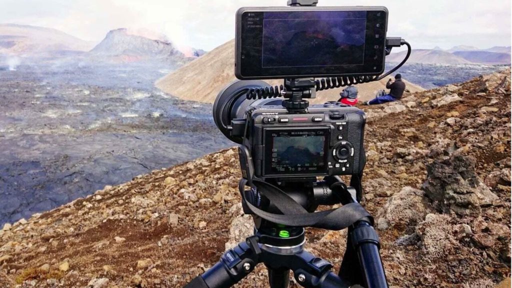 Sony FX3 filming volcano. Picture: Alister Chapman