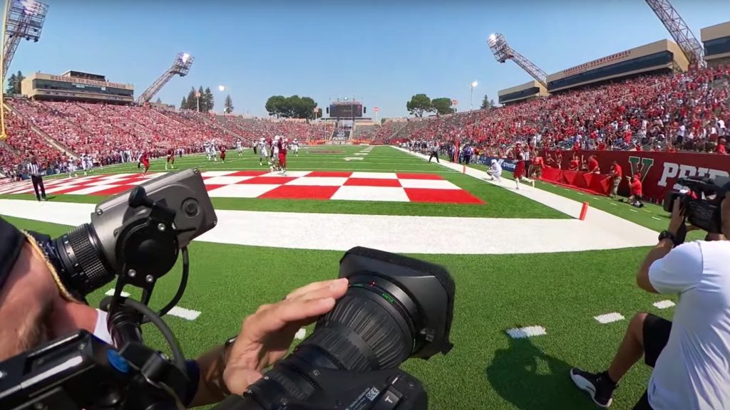 BTS of capturing the touchdown pass. Picture: Domenick Satterberg