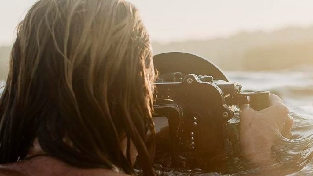 Surf cinematographer Adrian Emerton during his shoot for The Chase. Picture: Adrian Emerton Instagram