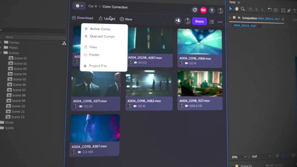 Frame.io inside Adobe After Effects