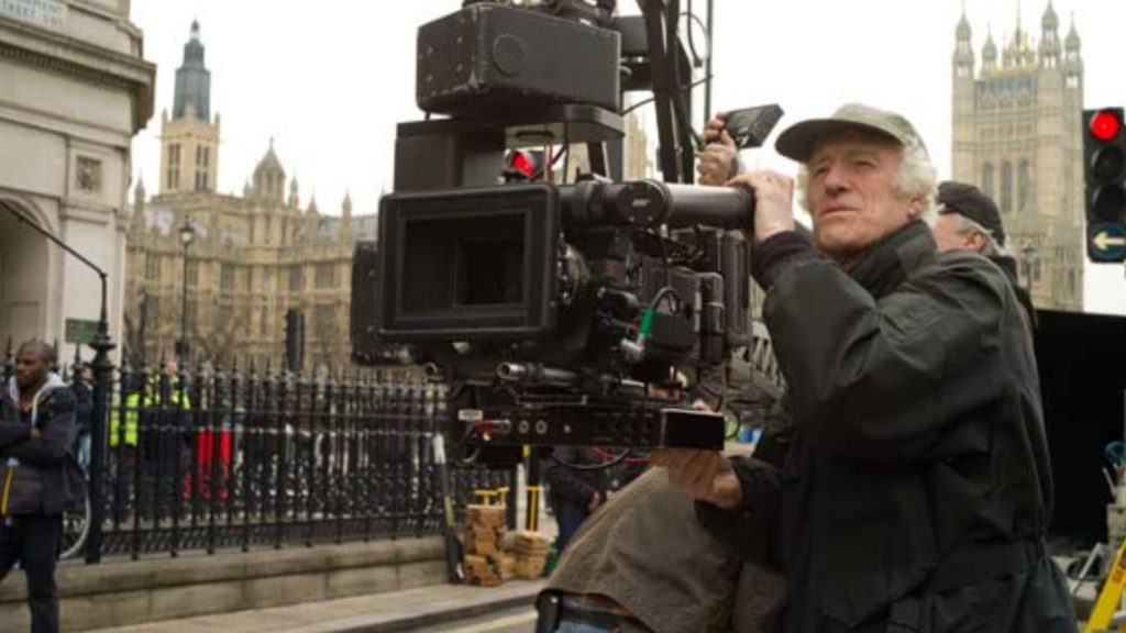 BTS of Skyfall. Cinematographer Roger Deakins. Credit: Unknown (contact us for the credit). 