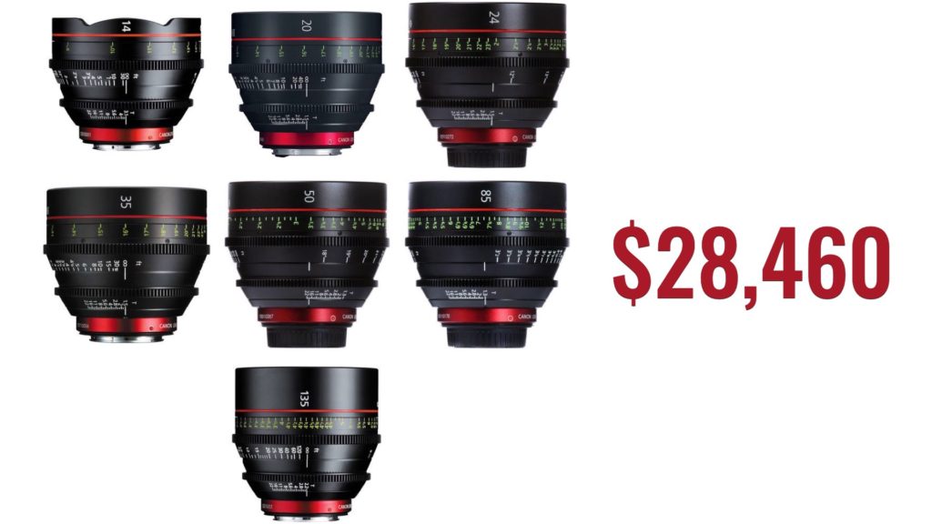 The full set of the Canon Cine Primes