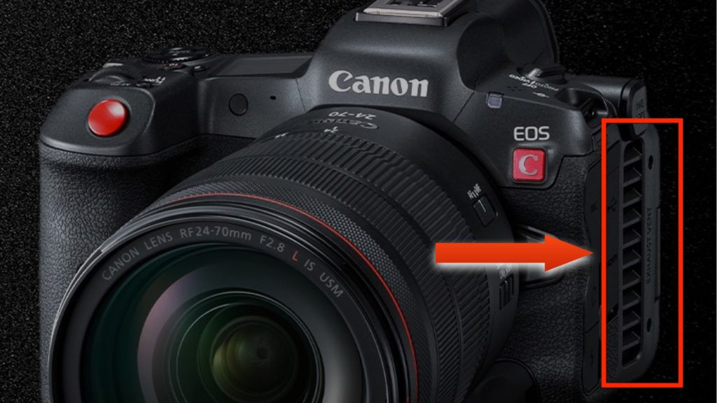 Canon EOS R5 C  = EOS R5 + Vents, to Allow Non-Stop 8K Recording