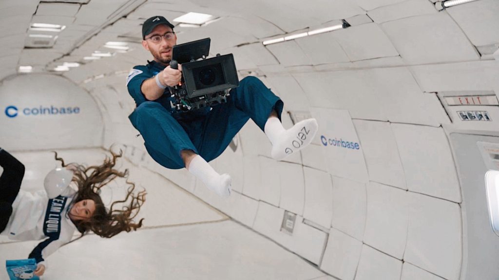 Shooting A Commercial in a (Real) Zero-Gravity Environment. Picture: AJ Bleyer