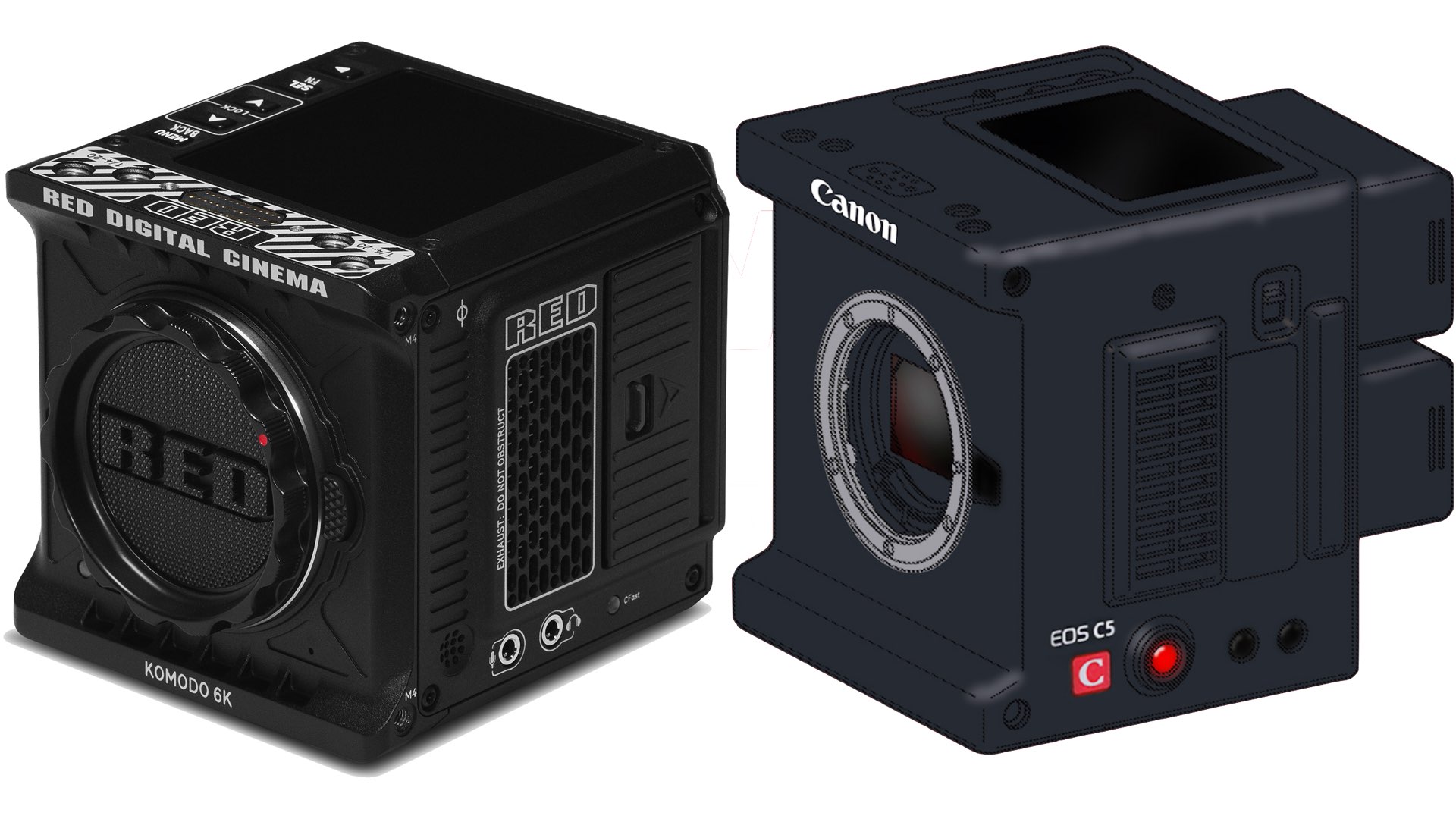 Canon's patent application: New high-end boxy cinema camera: Copycat to the RED Komodo. Image rendering: Chung Dha