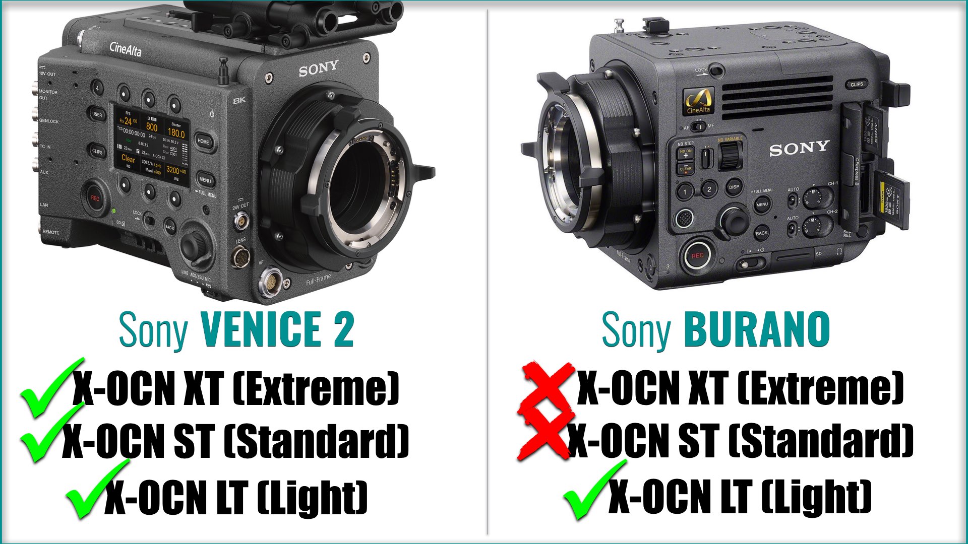 X-OCN: Sony Compressed RAW (VENICE & BURANO)
