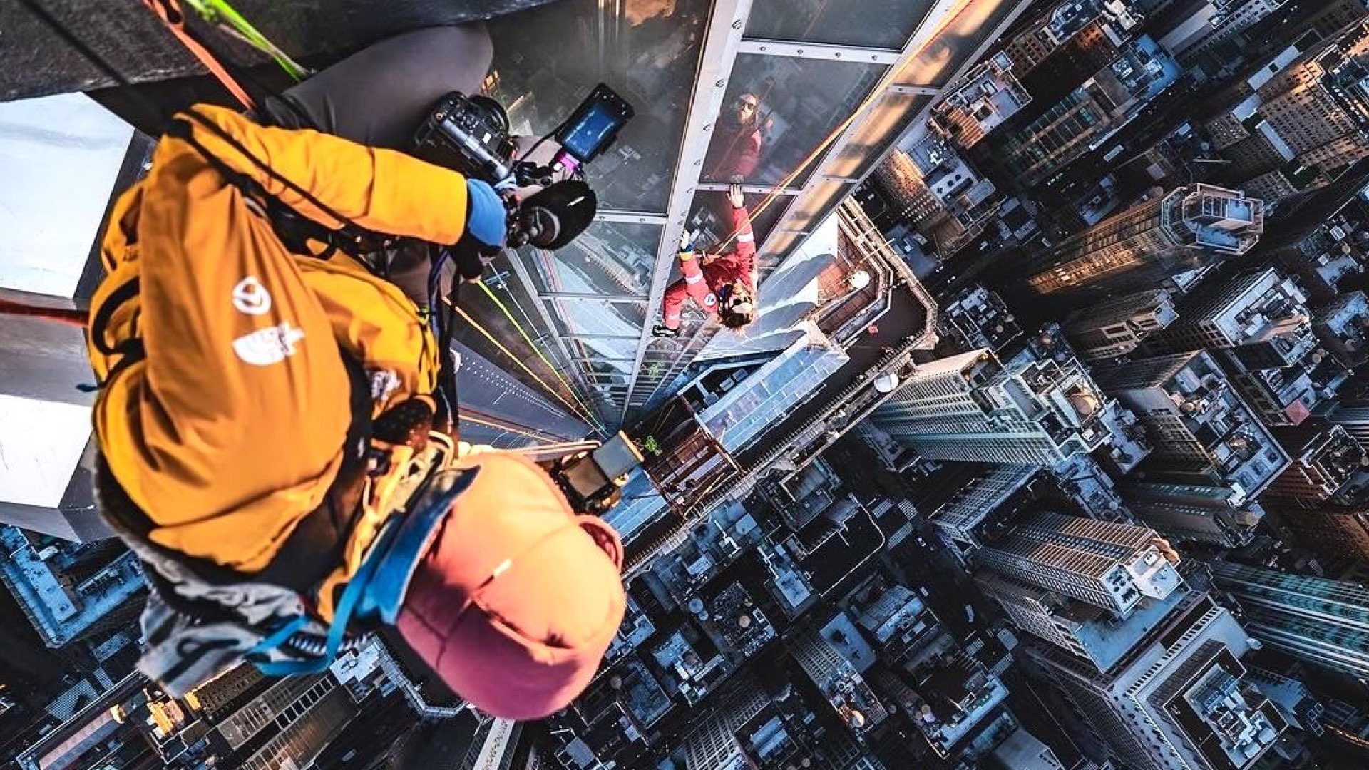 Renan Ozturk with the Sony BURANO at the top of the Empire State Building. Picture: Renan Ozturk