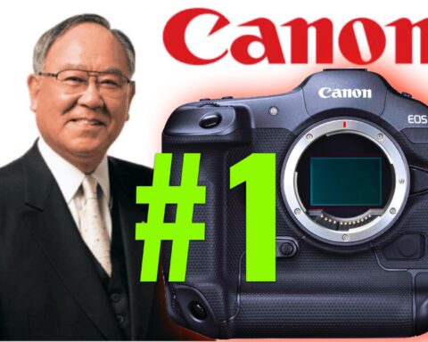 Canon EOS R3 Mirrorless and CEO Fujio Mitarai
